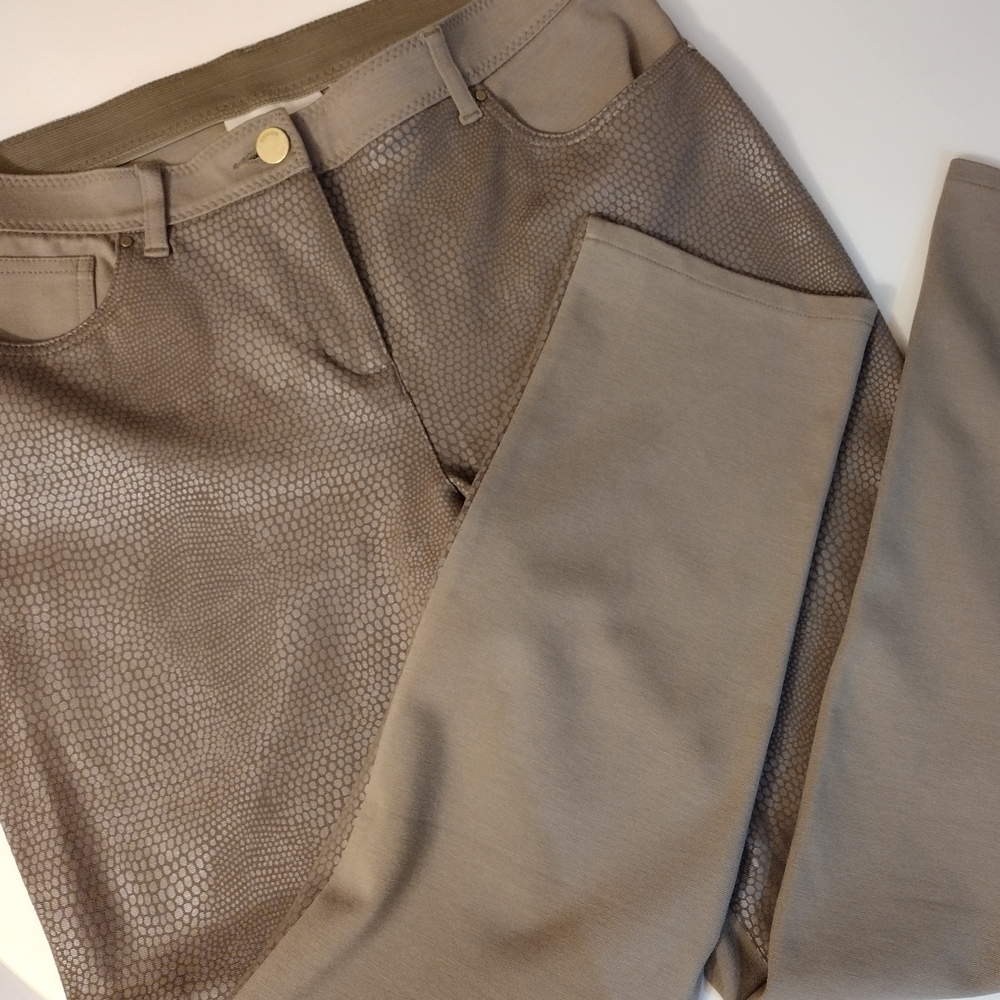 3/$30 CHICO'S Women Stylish Taupe Textured Pants New